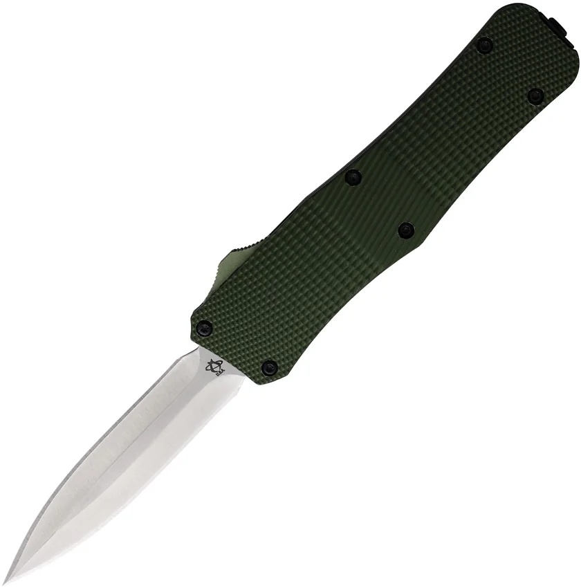 Mantis Auto Stiletto OTF Automatic Knife Dagger Green Aluminum (3.2" Satin)