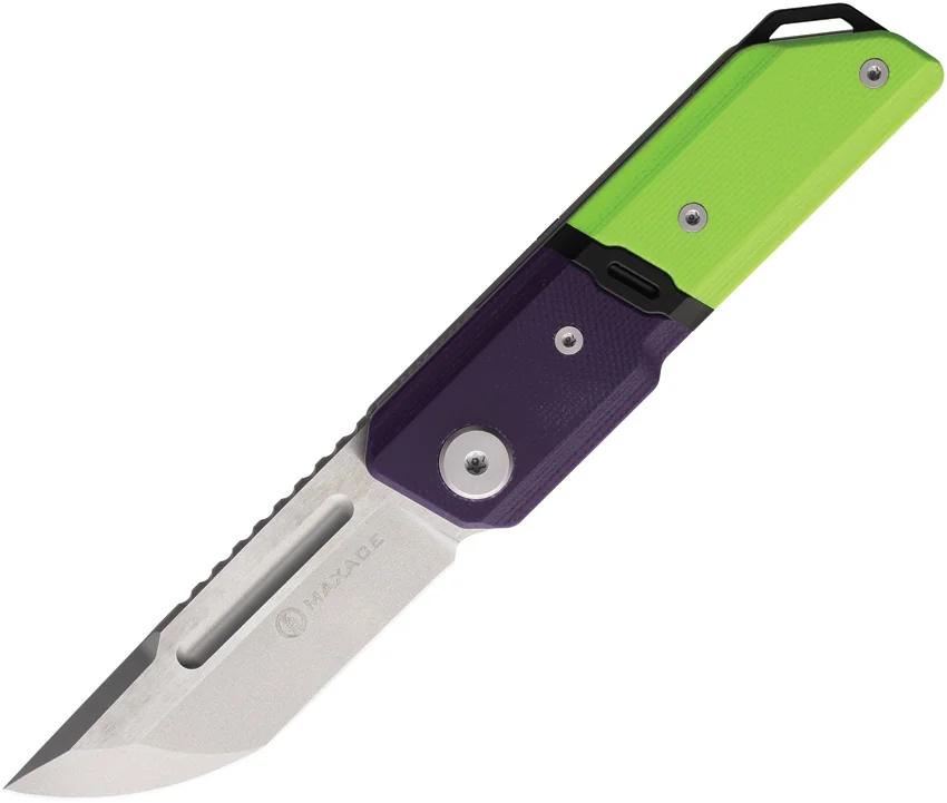 Maxace Capsule II Liner Lock Knife G-10 Green/Purple (2.67" Satin)