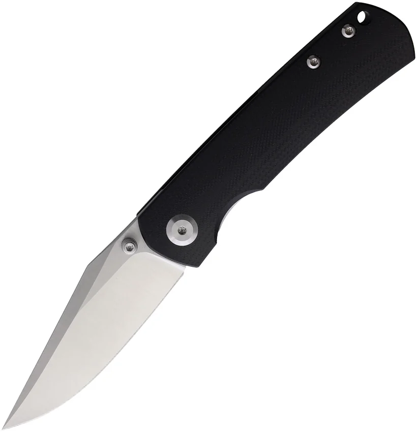 Monterey Bay Knives Mini Old Guard Clip Point Liner Lock Knife Black (3" Satin)