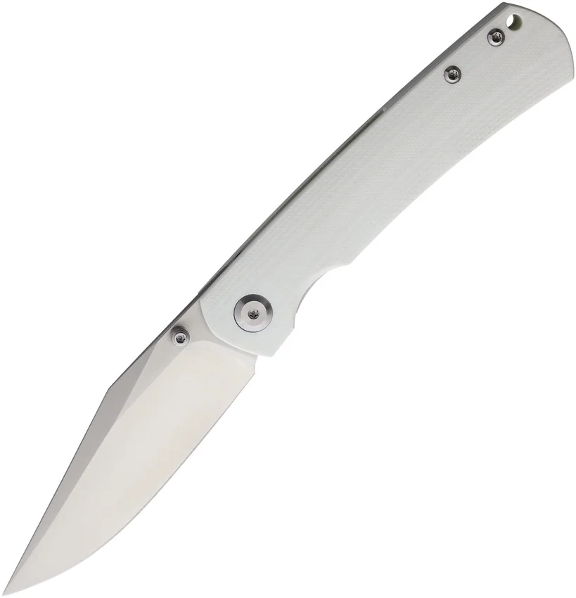 Monterey Bay Knives Old Guard Clip Point Liner Lock Knife White (3.5" Satin)