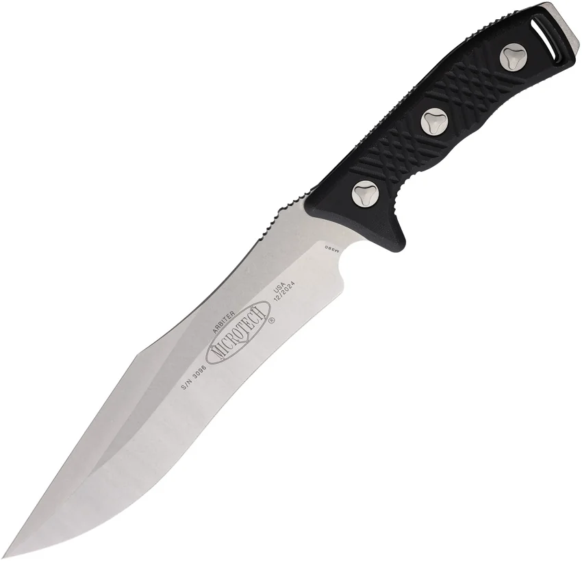Microtech Arbiter Fixed Blade Knife Black (8.75" Stonewash) 104-10