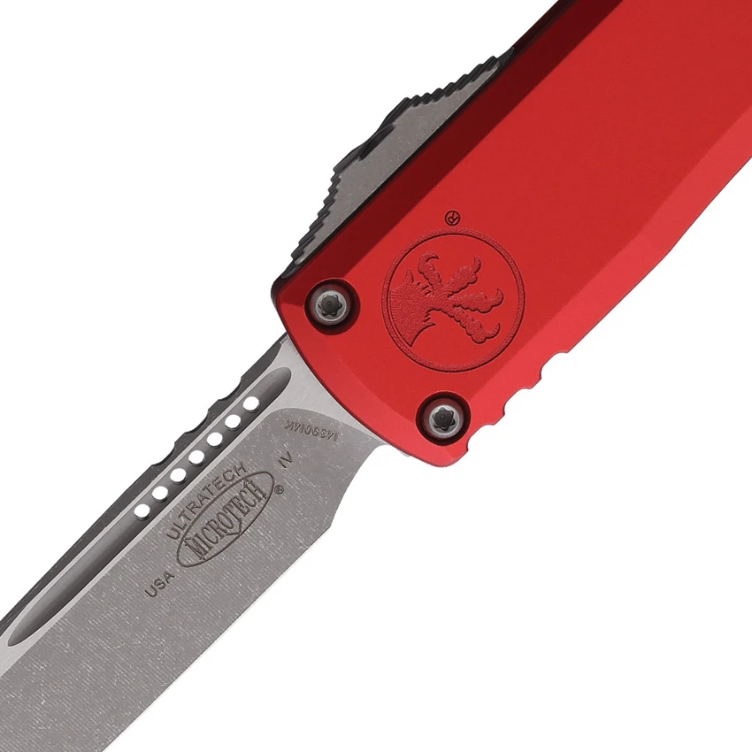 Microtech Ultratech Gen IV S/E OTF Automatic Knife Red Al (3.4" Apocalyptic), Microtech Ultratech Gen IV S/E OTF Automatic Knife Red Al (3.4" Apocalyptic) for Sale, Microtech Ultratech Gen IV S/E OTF Automatic Knife Red Al (3.4" Apocalyptic)