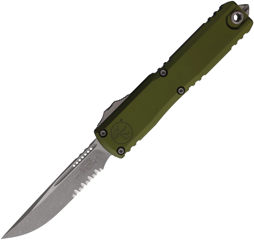 Microtech Ultratech Gen IV S/E OTF Automatic Knife OD Green (3.4" Apoc Serr), Microtech Ultratech Gen IV S/E OTF Automatic Knife OD Green (3.4" Apoc Serr) for Sale, Microtech Ultratech Gen IV S/E OTF Automatic Knife OD Green (3.4" Apoc Serr)