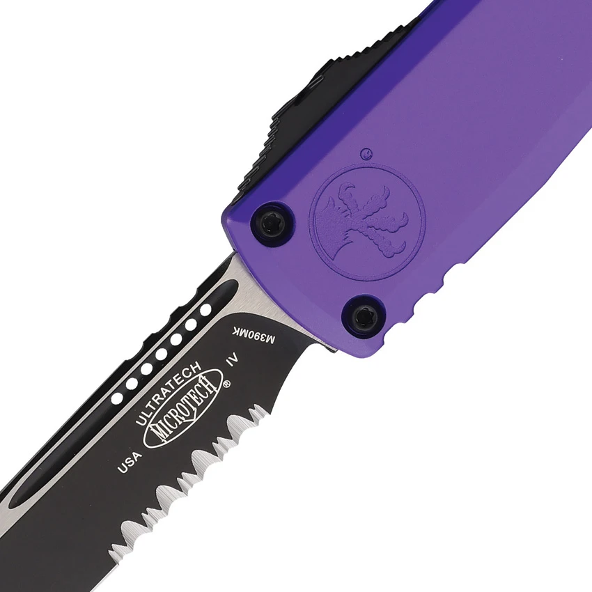 Microtech Ultratech Gen IV S/E OTF Automatic Knife Purple Al (3.5" Two-Tone Serr, Microtech Ultratech Gen IV S/E OTF Automatic Knife Purple Al (3.5" Two-Tone Serr for Sale, Microtech Ultratech Gen IV S/E OTF Automatic Knife Purple Al (3.5" Two-Tone Serr