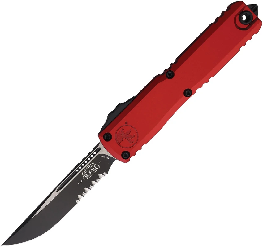 Microtech Ultratech Gen IV S/E OTF Automatic Knife Red Al (3.5" Two-Tone Serr), Microtech Ultratech Gen IV S/E OTF Automatic Knife Red Al (3.5" Two-Tone Serr) for Sale, Microtech Ultratech Gen IV S/E OTF Automatic Knife Red Al (3.5" Two-Tone Serr)