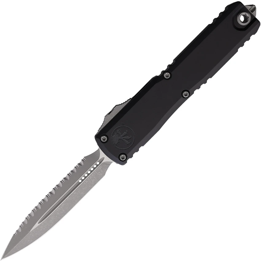 Microtech Ultratech ZBP Gen III D/E OTF Knife Black Al (3.5" Apoc Full Serr)