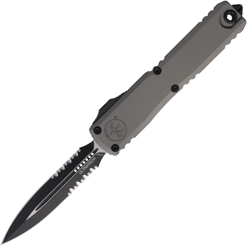 Microtech Ultratech ZBP Gen III D/E OTF Knife Natural Clear Al (3.5" Black Serr)