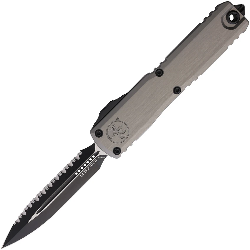 Microtech Ultratech ZBP Gen III D/E OTF Knife Natural Al (3.5" Black Full Serr), Microtech Ultratech ZBP Gen III D/E OTF Knife Natural Al (3.5" Black Full Serr) for Sale, Microtech Ultratech ZBP Gen III D/E OTF Knife Natural Al (3.5" Black Full Serr)