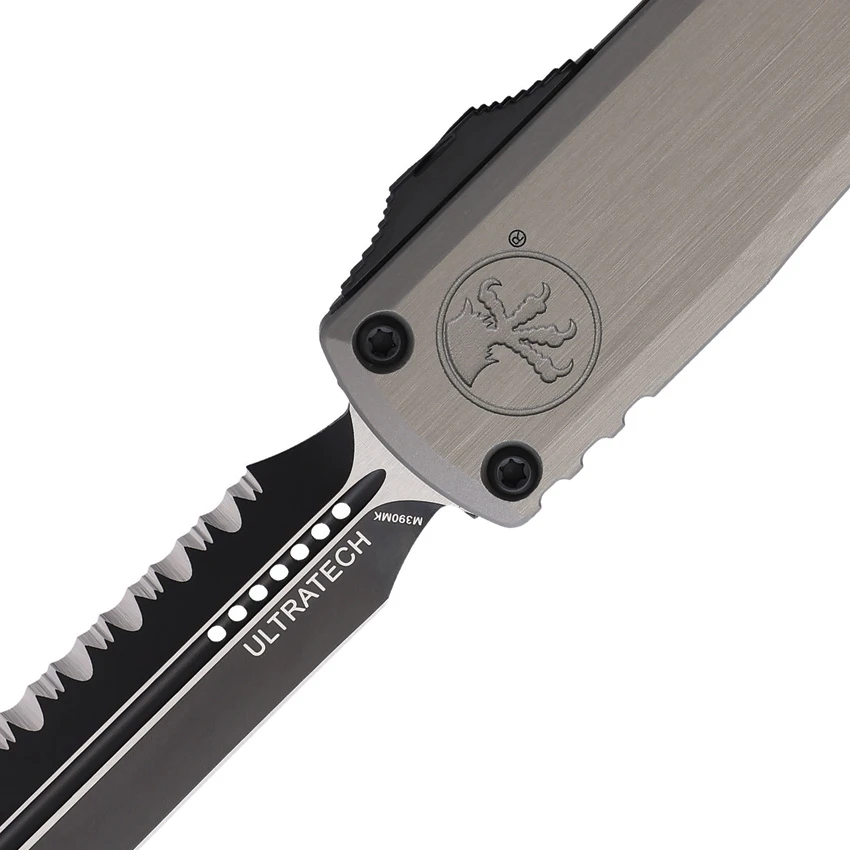 Microtech Ultratech ZBP Gen III D/E OTF Knife Natural Al (3.5" Black Full Serr), Microtech Ultratech ZBP Gen III D/E OTF Knife Natural Al (3.5" Black Full Serr) for Sale, Microtech Ultratech ZBP Gen III D/E OTF Knife Natural Al (3.5" Black Full Serr)