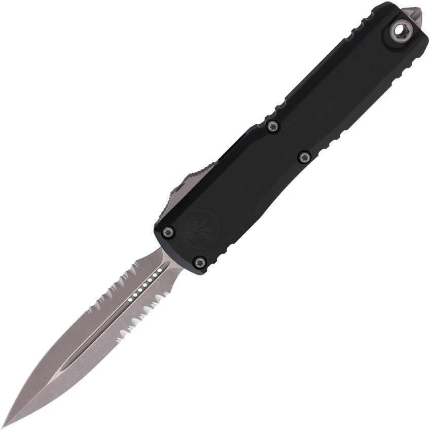 Microtech Ultratech Gen IV D/E OTF Automatic Knife Black Aluminum (3.5" AP Serr), Microtech Ultratech Gen IV D/E OTF Automatic Knife Black Aluminum (3.5" AP Serr) for Sale, Microtech Ultratech Gen IV D/E OTF Automatic Knife Black Aluminum (3.5" AP Serr)