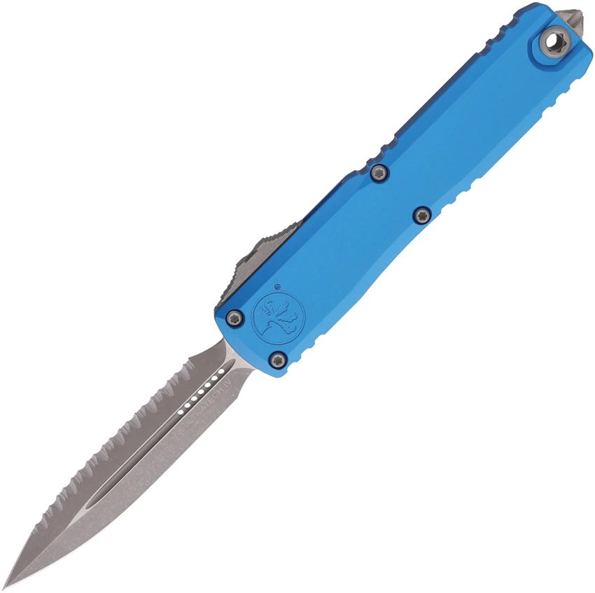 Microtech Ultratech Gen IV D/E OTF Automatic Knife Blue Al (3.5" Apoc FS), Microtech Ultratech Gen IV D/E OTF Automatic Knife Blue Al (3.5" Apoc FS) for Sale, Microtech Ultratech Gen IV D/E OTF Automatic Knife Blue Al (3.5" Apoc FS)