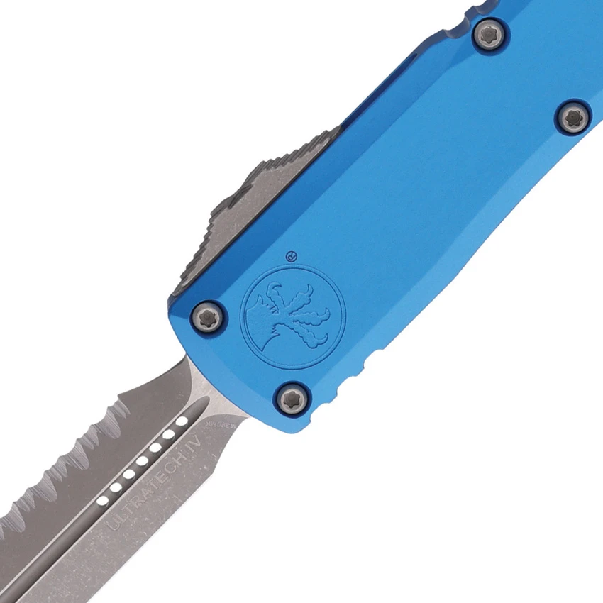 Microtech Ultratech Gen IV D/E OTF Automatic Knife Blue Al (3.5" Apoc FS), Microtech Ultratech Gen IV D/E OTF Automatic Knife Blue Al (3.5" Apoc FS) for Sale, Microtech Ultratech Gen IV D/E OTF Automatic Knife Blue Al (3.5" Apoc FS)
