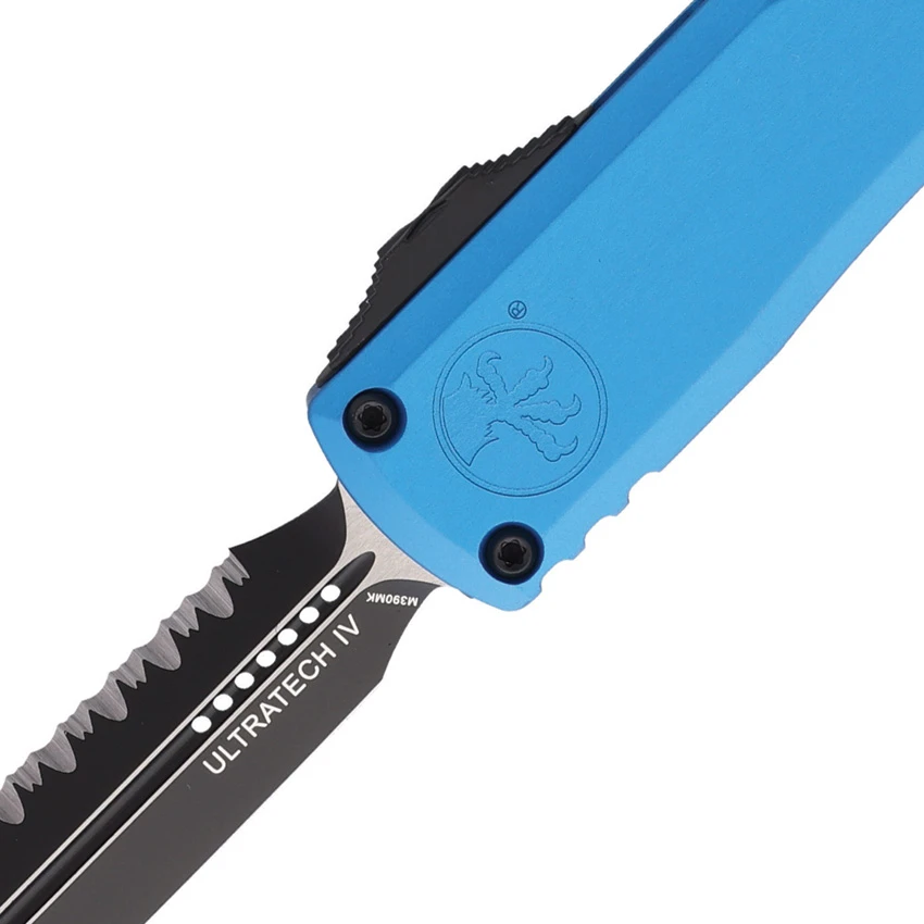 Microtech Ultratech D/E Gen IV Automatic Knife Blue Al (3.5" Black Full Serr), Microtech Ultratech D/E Gen IV Automatic Knife Blue Al (3.5" Black Full Serr) for Sale, Microtech Ultratech D/E Gen IV Automatic Knife Blue Al (3.5" Black Full Serr)