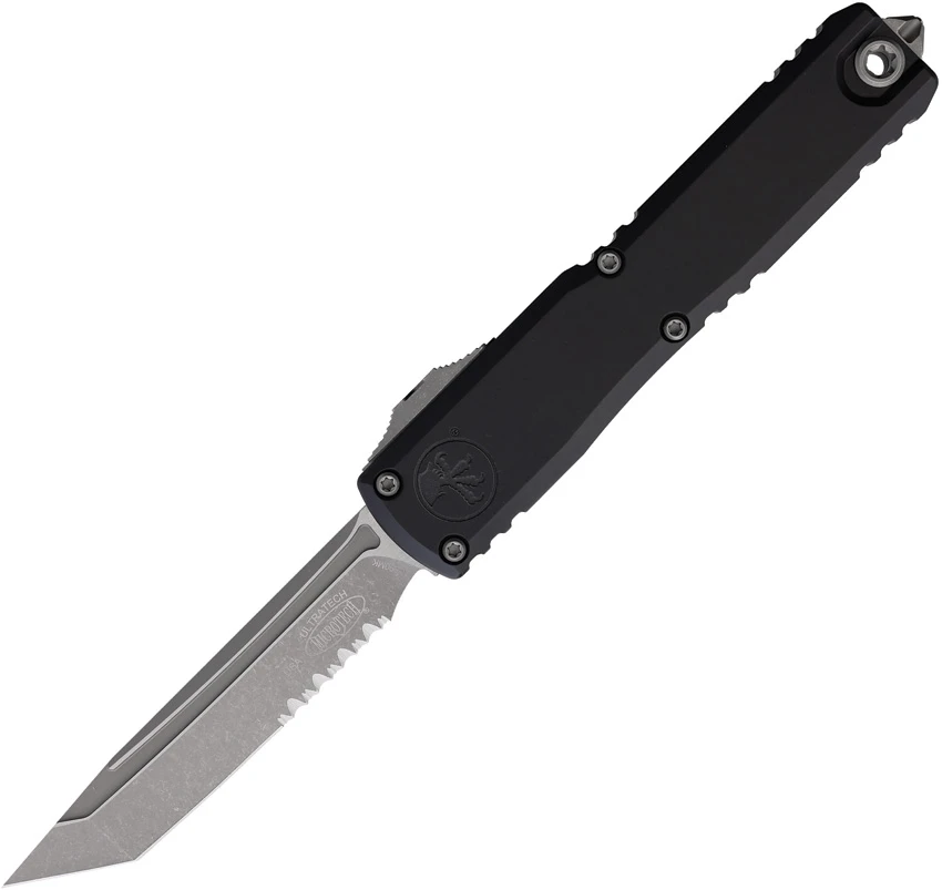 Microtech Ultratech ZBP Gen III OTF Automatic Knife Black Al (3.5" Apoc Serr)