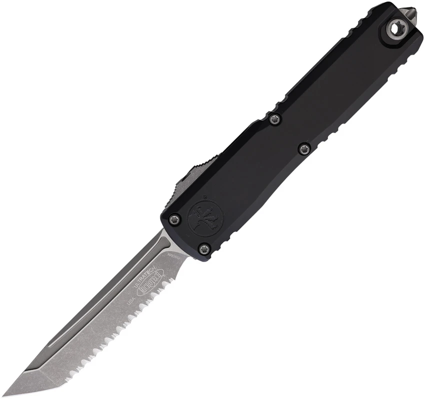 Microtech Ultratech ZBP Gen III T/E OTF Knife Black Al (3.5" Apoc Full Serr)
