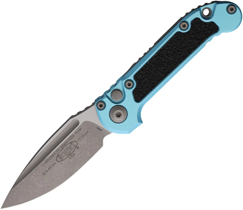 Microtech LUDT Gen III S/E Automatic Knife Turquoise Aluminum (3.5" Apocalyptic)