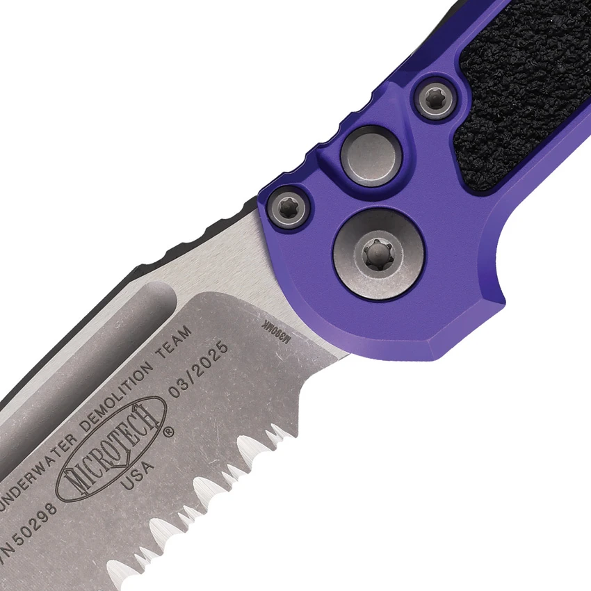 Microtech LUDT Gen III S/E Automatic Knife Purple Aluminum (3.5" Apoc Serr), Microtech LUDT Gen III S/E Automatic Knife Purple Aluminum (3.5" Apoc Serr) for Sale, Microtech LUDT Gen III S/E Automatic Knife Purple Aluminum (3.5" Apoc Serr)