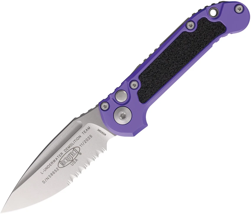 Microtech LUDT Gen III S/E Automatic Knife Purple Aluminum (3.5" SW Serr), Microtech LUDT Gen III S/E Automatic Knife Purple Aluminum (3.5" SW Serr) for Sale, Microtech LUDT Gen III S/E Automatic Knife Purple Aluminum (3.5" SW Serr)