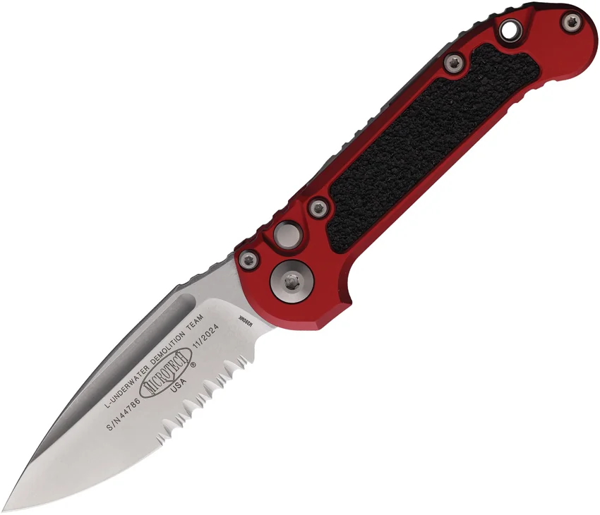Microtech LUDT Gen III S/E Automatic Knife Red Aluminum (3.5" SW Serr) 1135-11RD