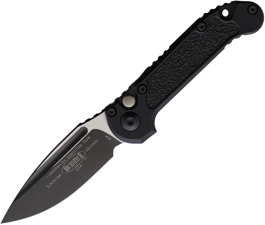 Microtech LUDT Gen III S/E Automatic Knife Black Al (3.5" Two-Tone) 1135-1 T