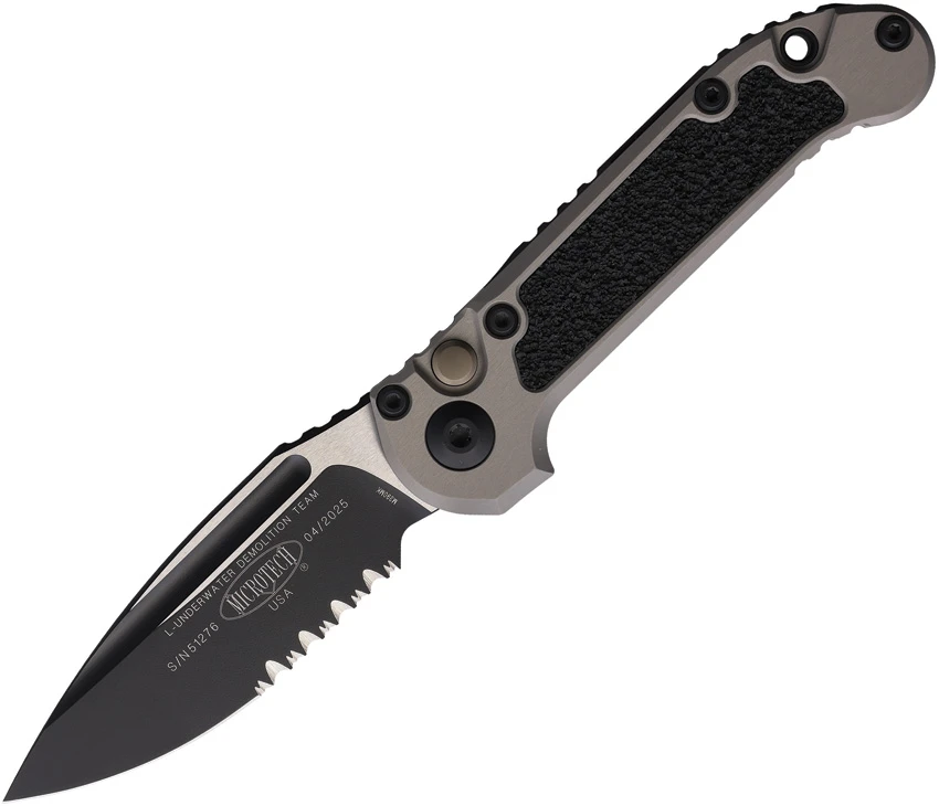 Microtech LUDT Gen III S/E Automatic Knife Natural Clear Al/3M (3.5" Black Serr), Microtech LUDT Gen III S/E Automatic Knife Natural Clear Al/3M (3.5" Black Serr) for Sale, Microtech LUDT Gen III S/E Automatic Knife Natural Clear Al/3M (3.5" Black Serr)