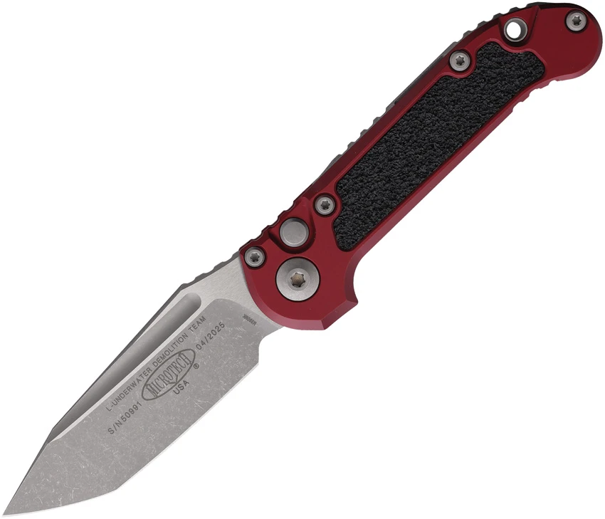 Microtech LUDT Gen III T/E Automatic Knife Merlot Red Al (3.5" Apocalyptic)
