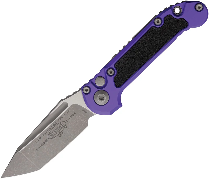 Microtech LUDT Gen III T/E Automatic Knife Purple Aluminum (3.5" Apocalyptic)