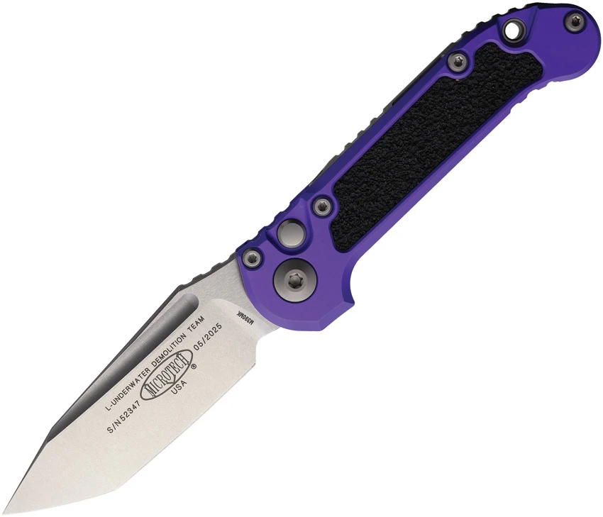 Microtech LUDT Gen III T/E Automatic Knife Purple Aluminum (3.5" Stonewash), Microtech LUDT Gen III T/E Automatic Knife Purple Aluminum (3.5" Stonewash) for Sale, Microtech LUDT Gen III T/E Automatic Knife Purple Aluminum (3.5" Stonewash)
