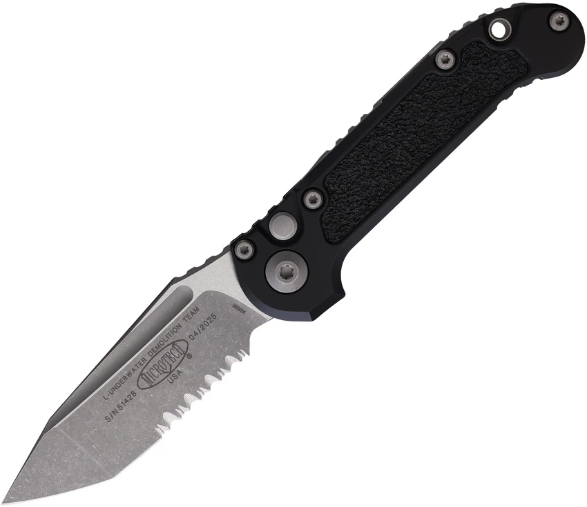 Microtech LUDT Gen III T/E Automatic Knife Black Aluminum (3.5" Apoc Serr), Microtech LUDT Gen III T/E Automatic Knife Black Aluminum (3.5" Apoc Serr) for Sale, Microtech LUDT Gen III T/E Automatic Knife Black Aluminum (3.5" Apoc Serr)