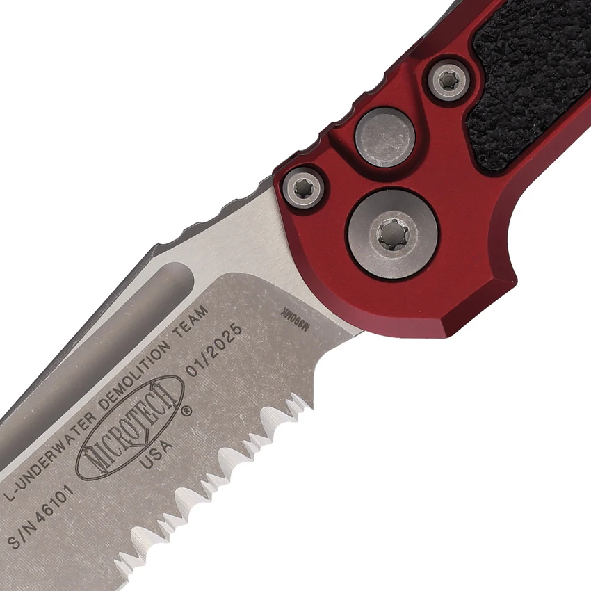 Microtech LUDT Gen III T/E Automatic Knife Merlot Red Al (3.5" Apoc Serr), Microtech LUDT Gen III T/E Automatic Knife Merlot Red Al (3.5" Apoc Serr) for Sale, Microtech LUDT Gen III T/E Automatic Knife Merlot Red Al (3.5" Apoc Serr)