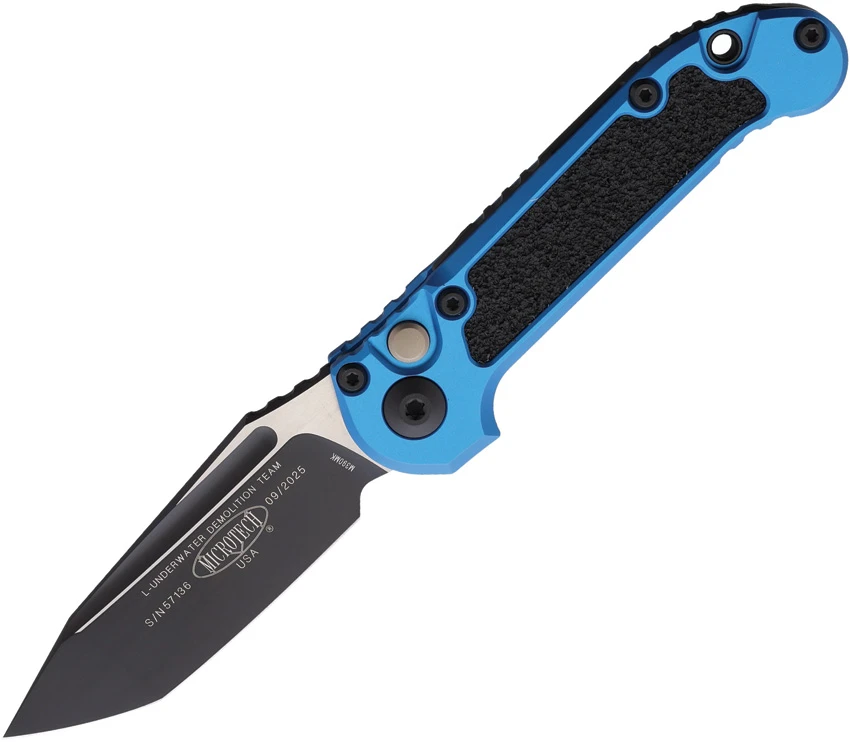 Microtech LUDT Gen III T/E Automatic Knife Blue Aluminum (3.5" Black), Microtech LUDT Gen III T/E Automatic Knife Blue Aluminum (3.5" Black) for Sale, Microtech LUDT Gen III T/E Automatic Knife Blue Aluminum (3.5" Black)