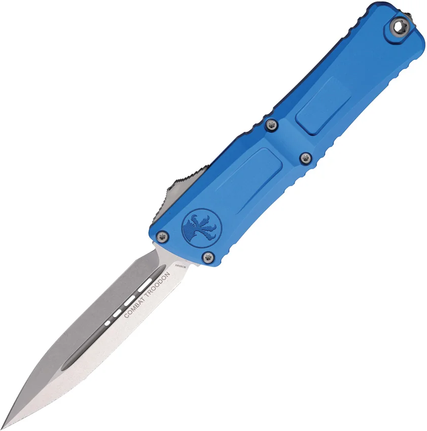Microtech Combat Troodon Gen III D/E OTF Knife Blue Al (3.8" SW) 1142-10BL
