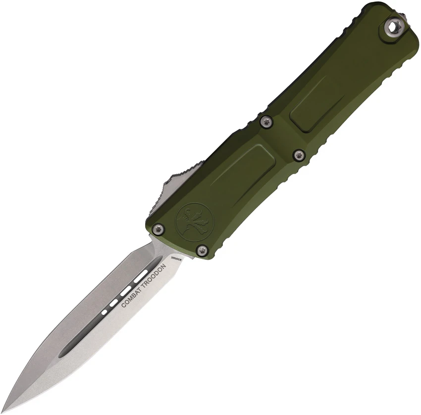 Microtech Combat Troodon Gen III D/E OTF Knife OD Green Aluminum (4" SW), Microtech Combat Troodon Gen III D/E OTF Knife OD Green Aluminum (4" SW) for Sale, Microtech Combat Troodon Gen III D/E OTF Knife OD Green Aluminum (4" SW)