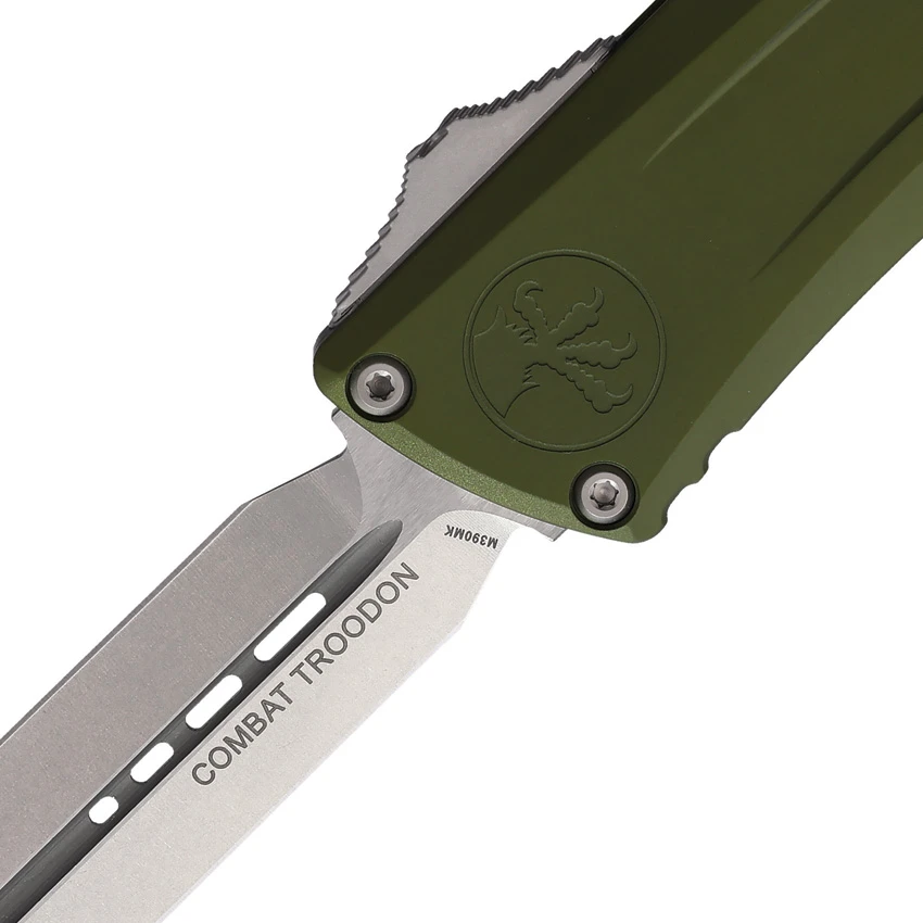 Microtech Combat Troodon Gen III D/E OTF Knife OD Green Aluminum (4" SW), Microtech Combat Troodon Gen III D/E OTF Knife OD Green Aluminum (4" SW) for Sale, Microtech Combat Troodon Gen III D/E OTF Knife OD Green Aluminum (4" SW)