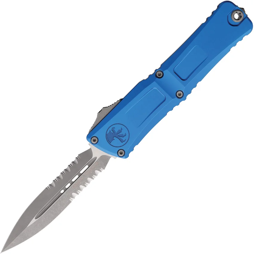 Microtech Combat Troodon Gen III D/E OTF Knife Blue (4" Apoc Serr) 1142-11APBL