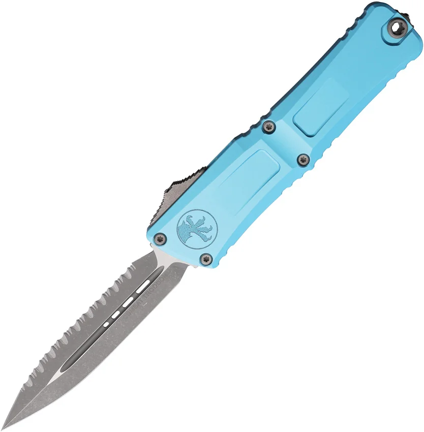 Microtech Combat Troodon D/E Gen III OTF Knife Turquoise (4" Apoc Full Serr)