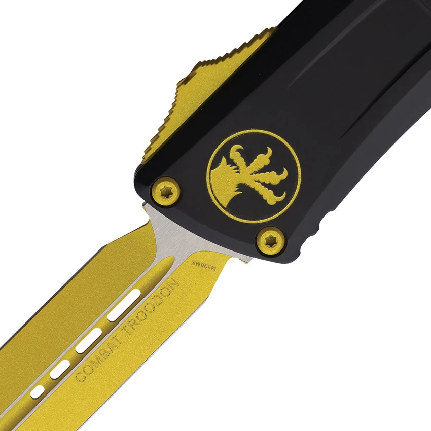 Microtech Combat Troodon Gen III D/E OTF Knife Corvette Yellow/Black (4" Yellow), Microtech Combat Troodon Gen III D/E OTF Knife Corvette Yellow/Black (4" Yellow) for Sale, Microtech Combat Troodon Gen III D/E OTF Knife Corvette Yellow/Black (4" Yellow)