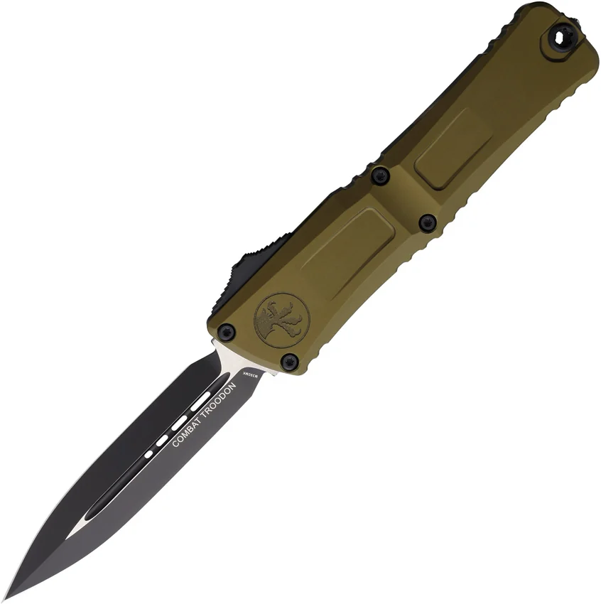 Microtech Combat Troodon Gen III D/E OTF Knife OD Green Aluminum (3.8" Black)
