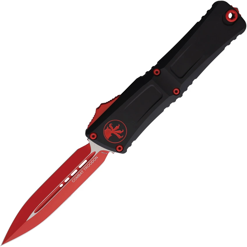Microtech Combat Troodon Gen III D/E OTF Knife Red & Black Al (4" Red), Microtech Combat Troodon Gen III D/E OTF Knife Red & Black Al (4" Red) for Sale, Microtech Combat Troodon Gen III D/E OTF Knife Red & Black Al (4" Red)
