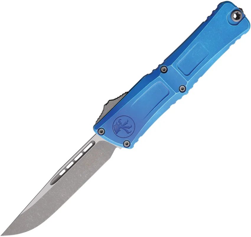 Microtech Combat Troodon Gen III S/E OTF Knife Marbled Blue Aluminum (4" Apoc)