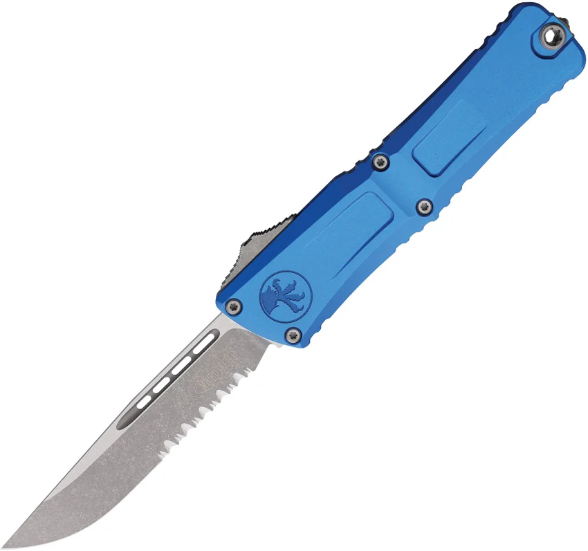 Microtech Combat Troodon Gen III S/E OTF Knife Blue Aluminum (4" Apoc Serr)