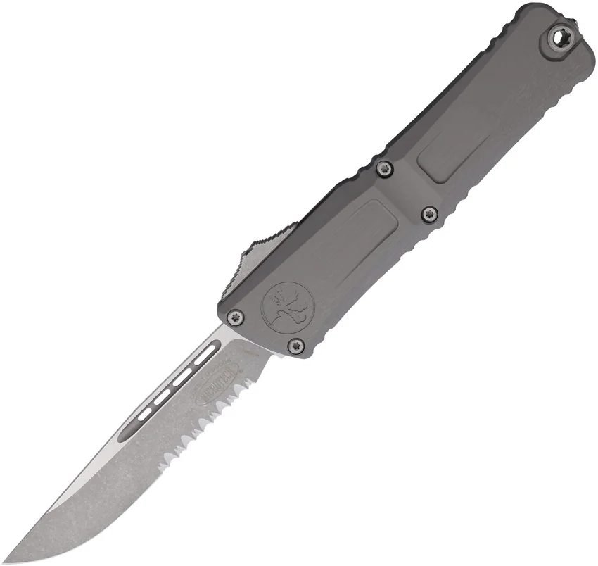 Microtech Combat Troodon Gen III S/E OTF Knife Natural Clear Al (4" AP Serr)