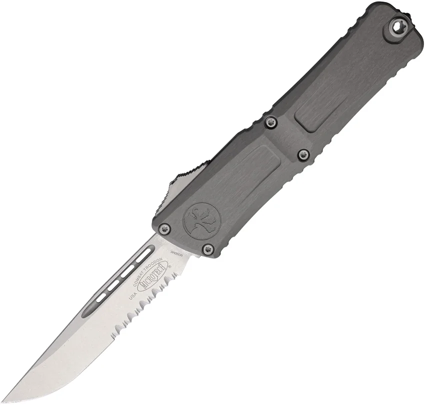 Microtech Combat Troodon Gen III S/E OTF Knife Natural Clear Al (4" SW Serr)