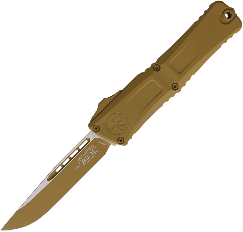 Microtech Combat Troodon Gen III S/E OTF Knife Standard Cerakote Al (4" Tan)