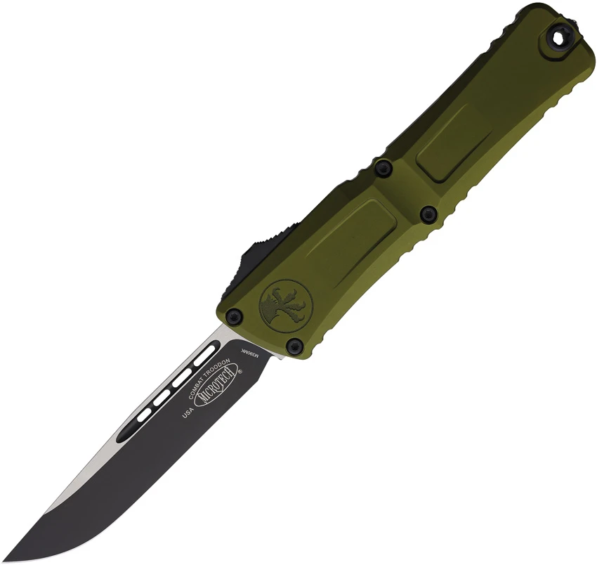 Microtech Combat Troodon Gen III S/E OTF Knife OD Green Al (4" Black), Microtech Combat Troodon Gen III S/E OTF Knife OD Green Al (4" Black) for Sale, Microtech Combat Troodon Gen III S/E OTF Knife OD Green Al (4" Black)