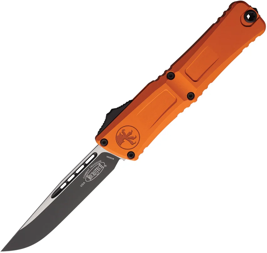 Microtech Combat Troodon Gen III S/E OTF Knife Orange Aluminum (4" Black)