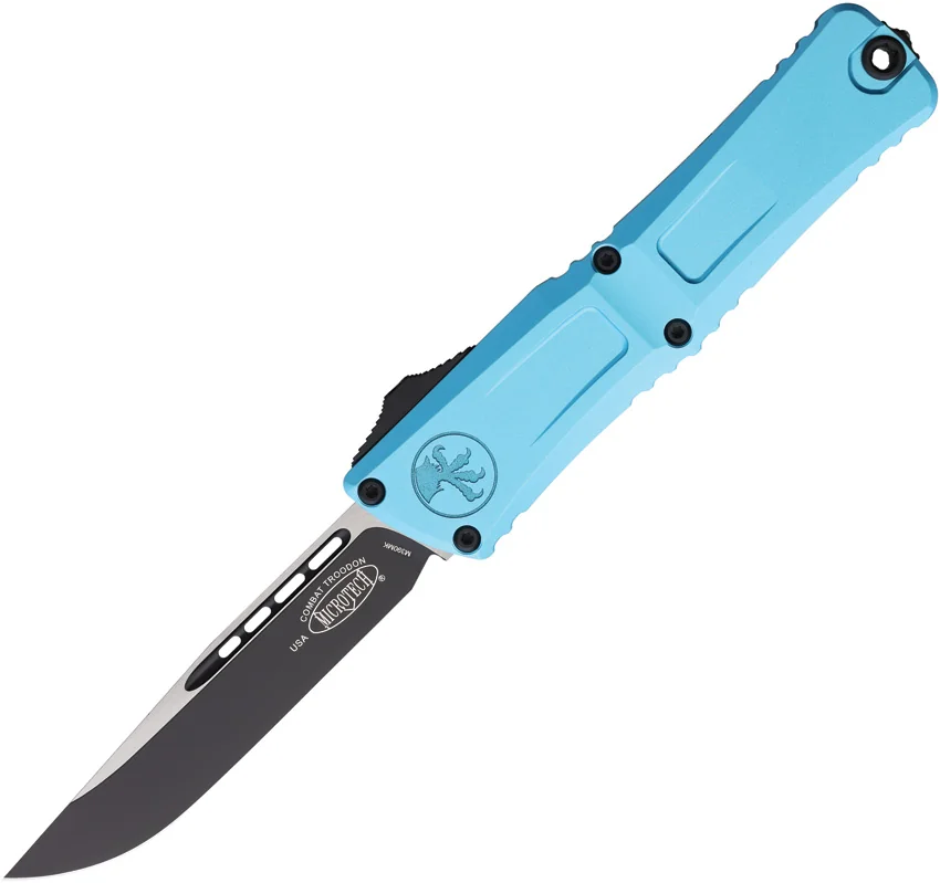 Microtech Combat Troodon Gen III S/E OTF Knife Turquoise Al (3.8" Black)