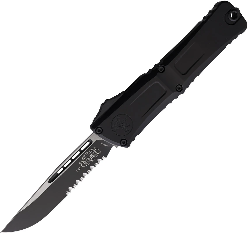 Microtech Combat Troodon Gen III S/E OTF Knife Black (4" Black Serrated) 1143-2T