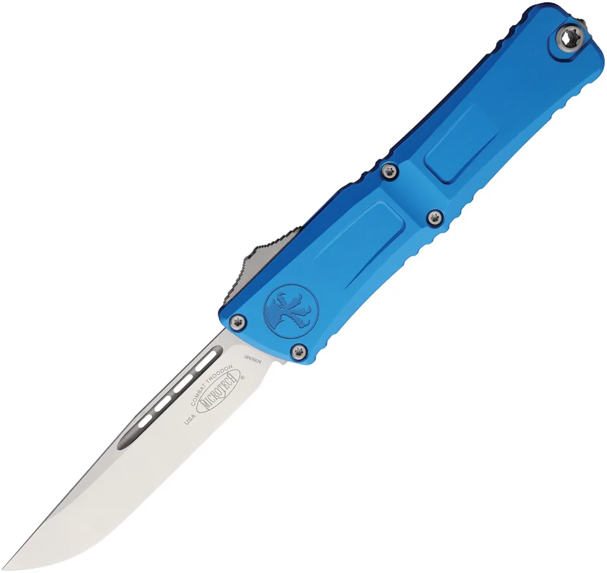 Microtech Combat Troodon Gen III S/E OTF Automatic Knife Blue Al (4" Satin)