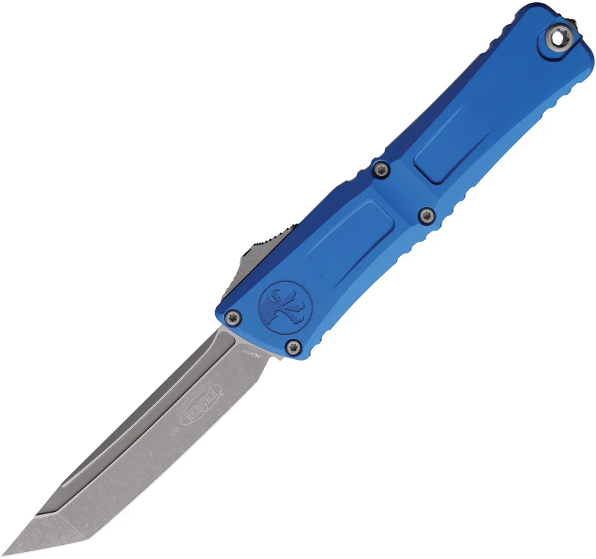 Microtech Combat Troodon Gen III T/E OTF Knife Blue Aluminum (4" Apocalyptic), Microtech Combat Troodon Gen III T/E OTF Knife Blue Aluminum (4" Apocalyptic) for Sale, Microtech Combat Troodon Gen III T/E OTF Knife Blue Aluminum (4" Apocalyptic)